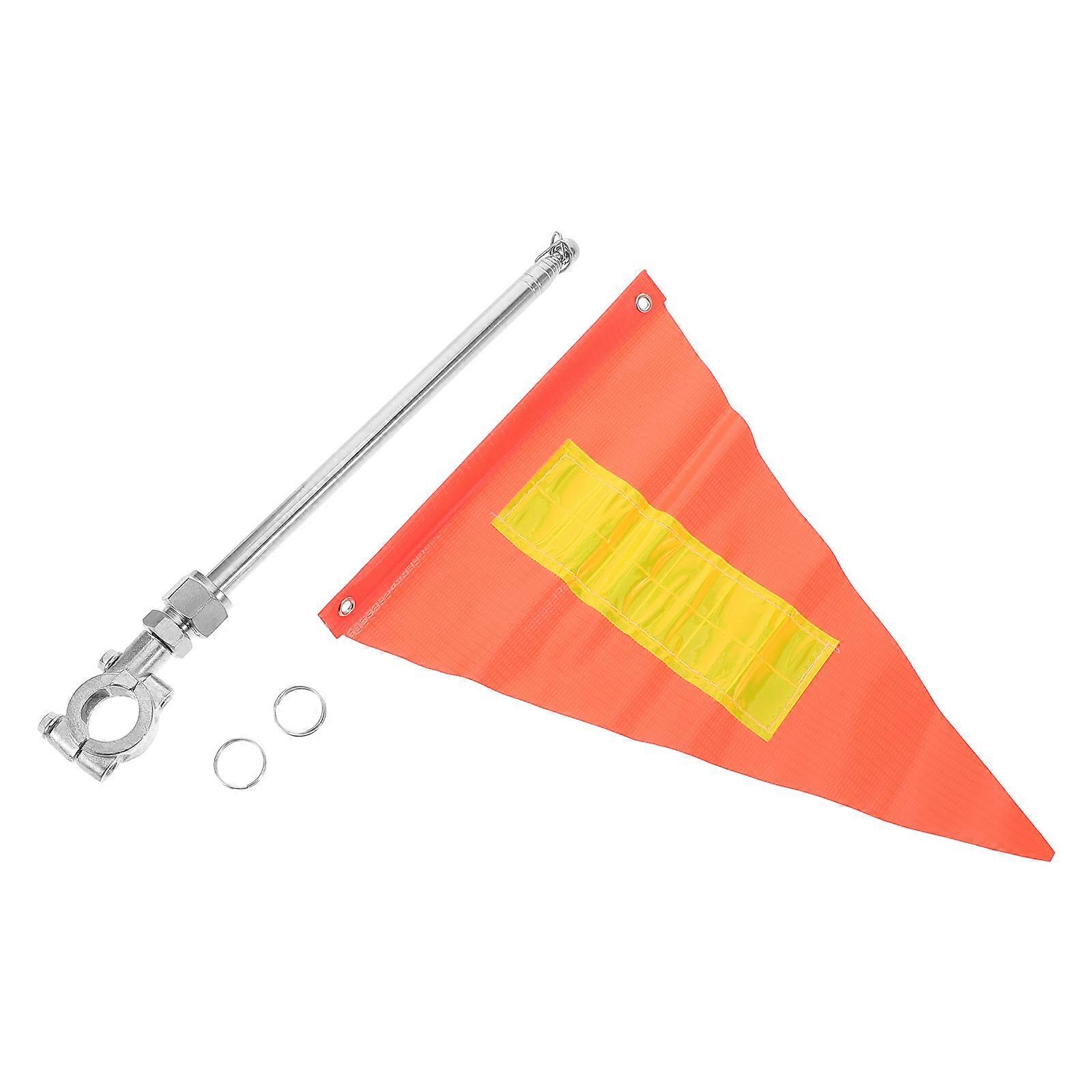 Bike Flag Pole for Motorcycle Use Adjustable Reflective Safety Flag