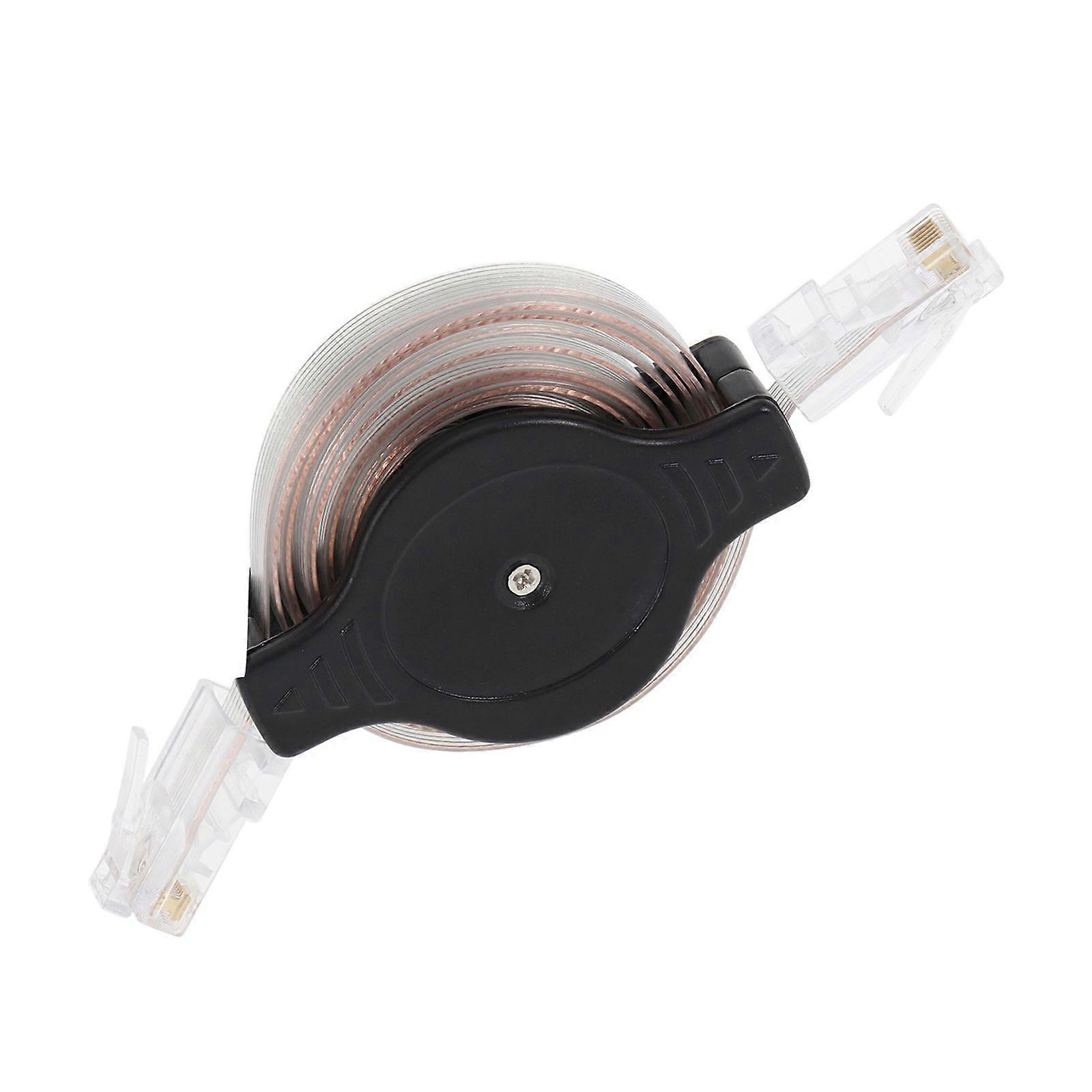 Mini 1.5M Network Internet Ethernet Retractable Cable (Black)