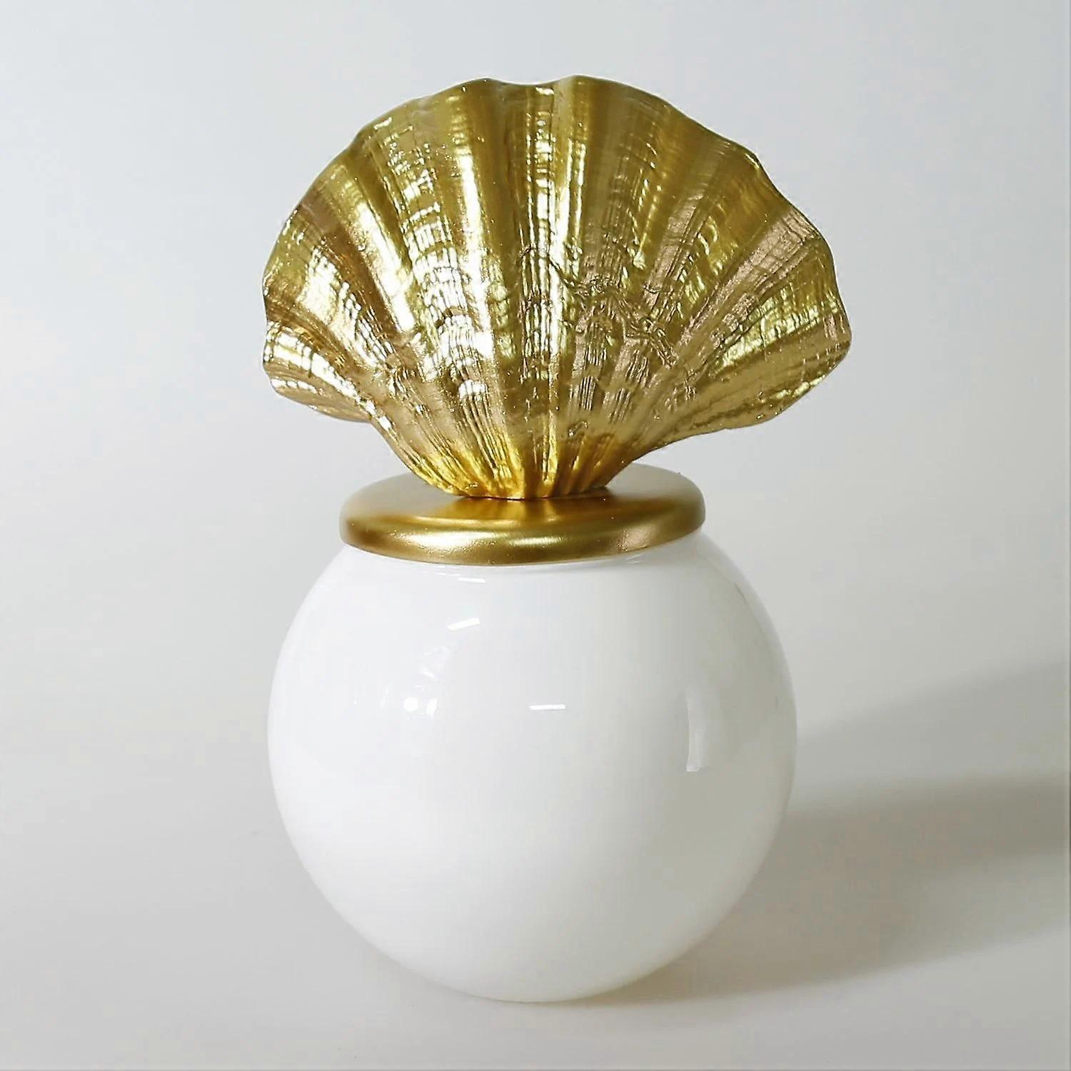 Oyster White Glass Globe Decorative Accessory