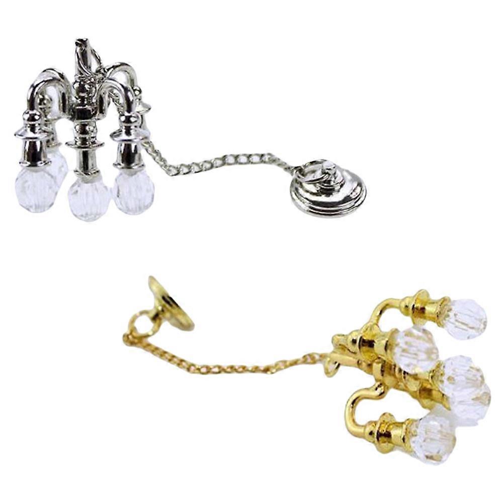 Mini Chandelier Crystal Pendant Lamp for Decor 2Pcs Durable Material