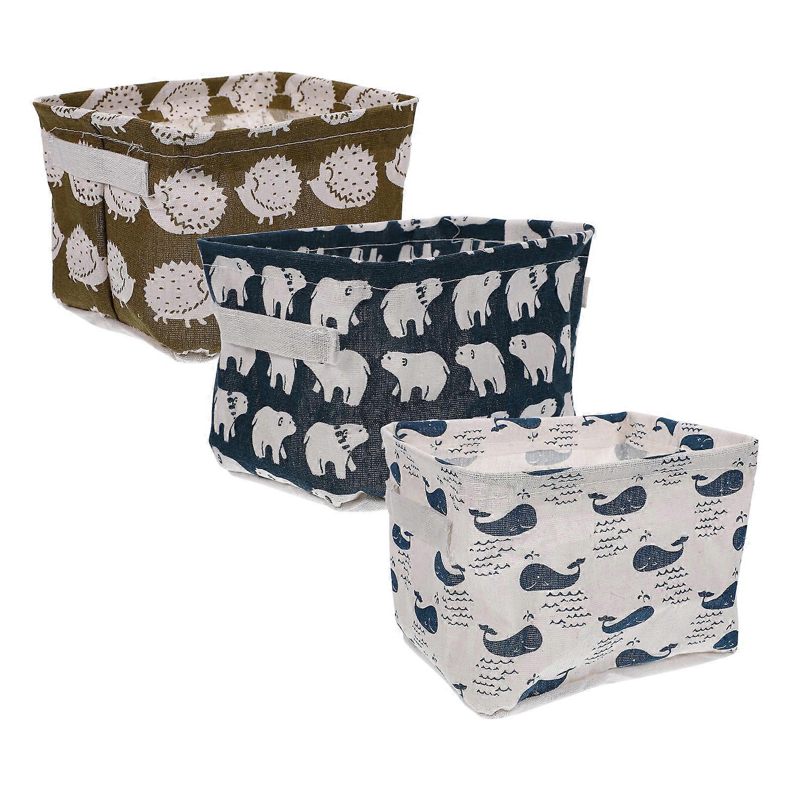 Foldable Storage Bin in Assorted Color for Sundry Use 3Pcs Set
