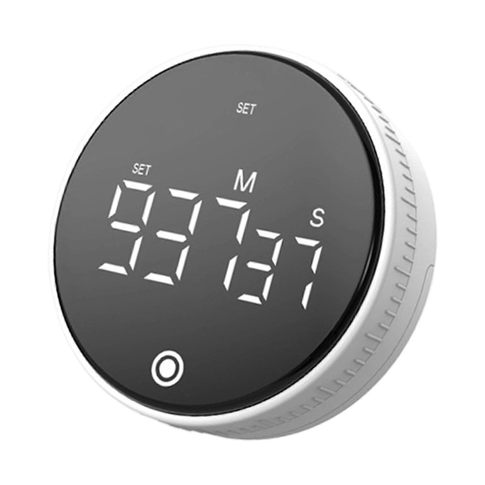 Digital Quiet Timer With Magnetic Backing Featuring Touch Screens Adjustment Easy to Use for Quiet Study & Kitchen Use  White