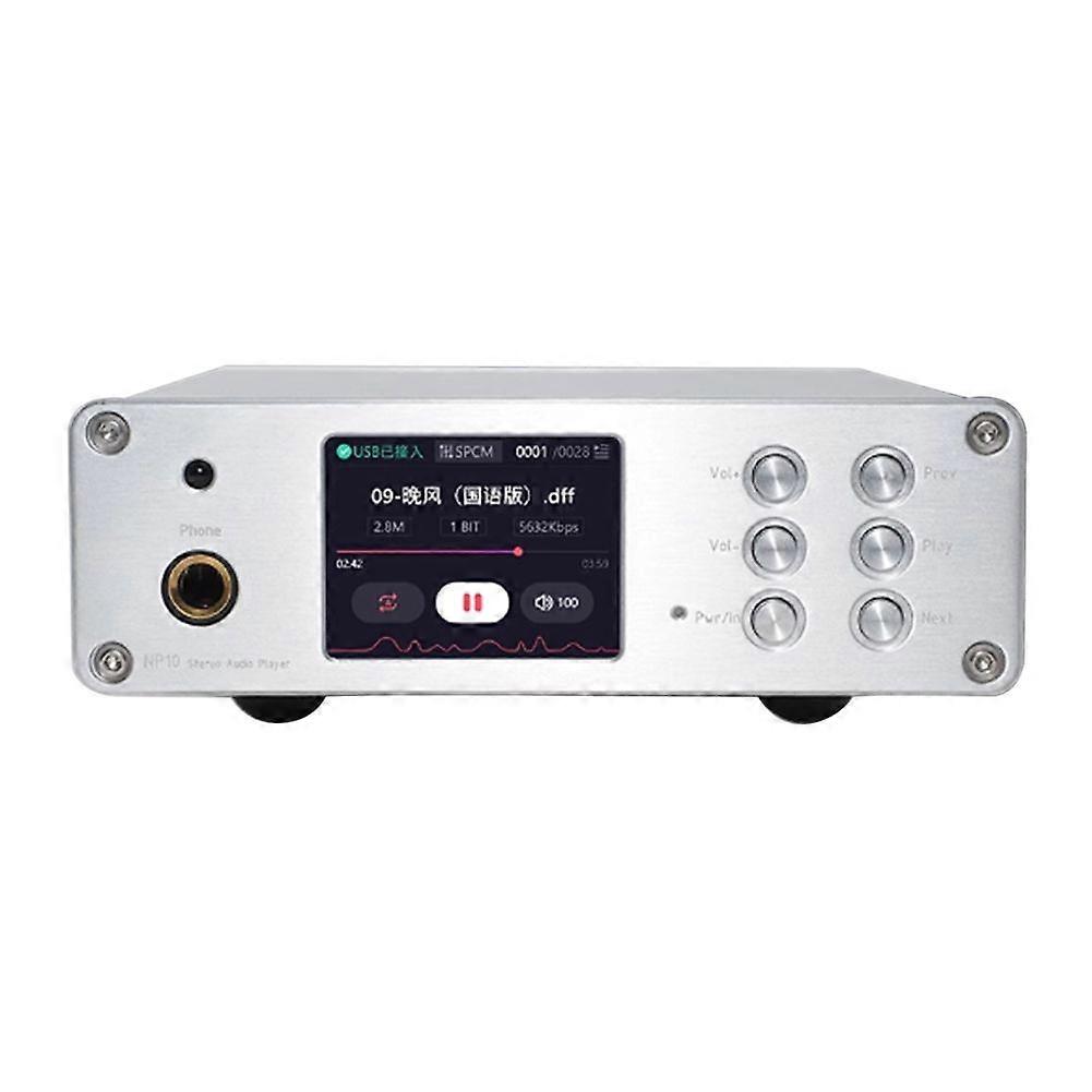 DA10 USB Decoder Dual-Core ES9038 DSD512 Bluetooth 5.1 HIFI Audiophile DAC Earphone Amplifier 6.5mm Jack Silver