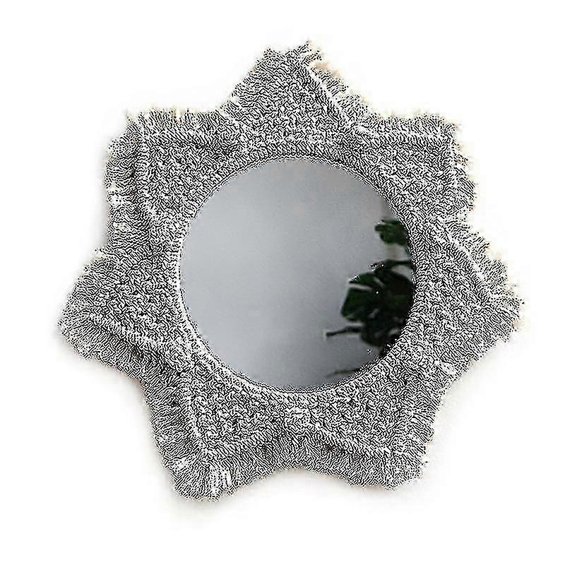 Hanging Wall Mirror With Macrame Fringe Round Mirror Art