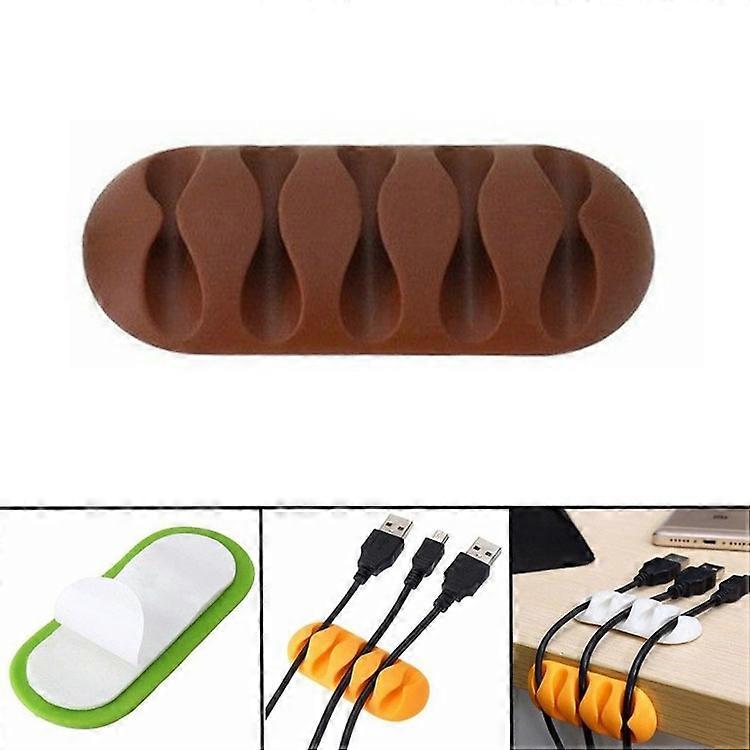 10 PCS Pasteable Five-hole TPR Wire Storage Organizer Data Cable Holder