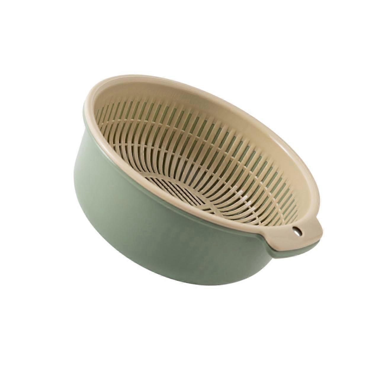 Kitchen Colander Double Layer Draining Basket Fruit and Vegetable Strainer Large Nordic Green Food Grade