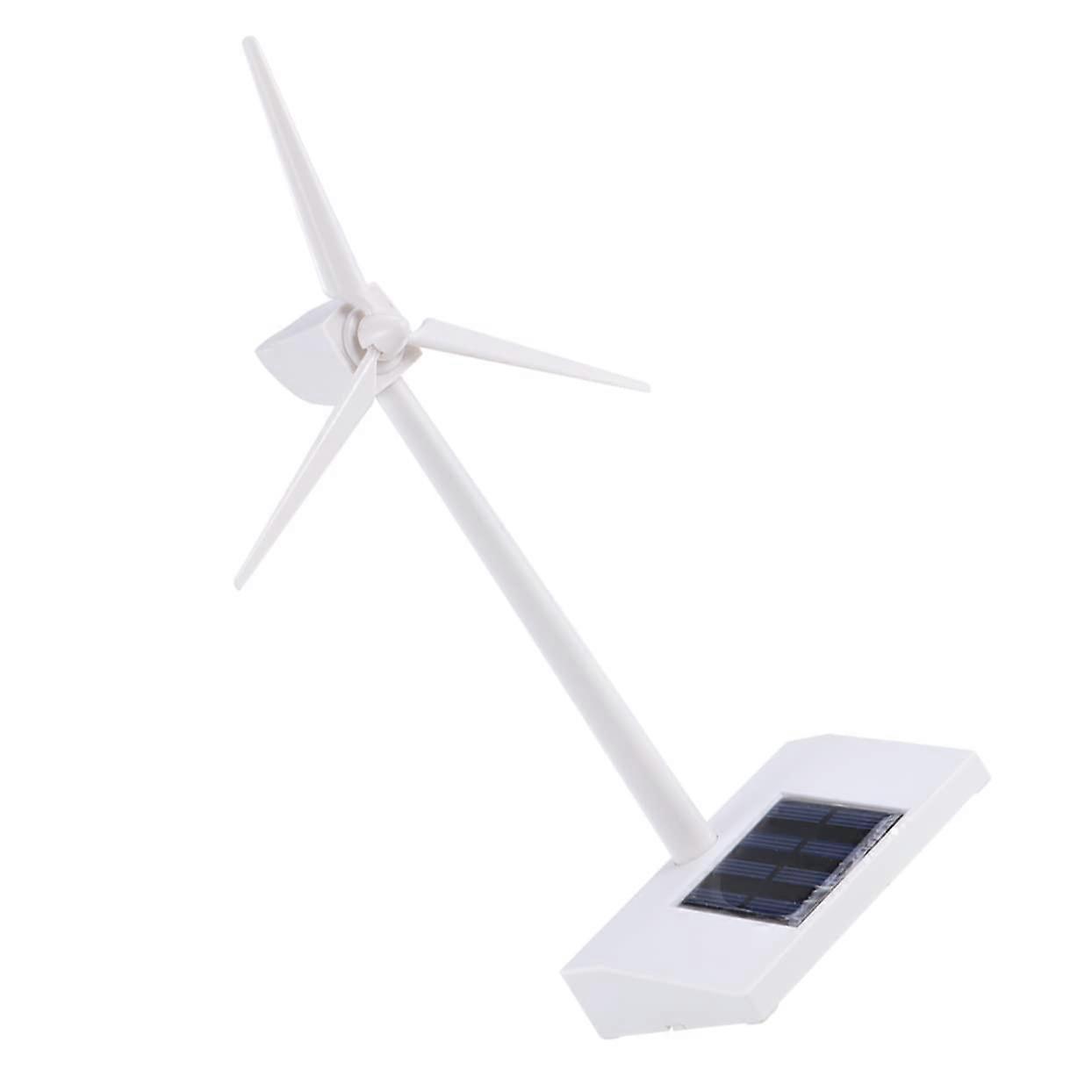 Solar Windmill Toy for Kids Educational Solar Powered Windmill Model White Desktop Display