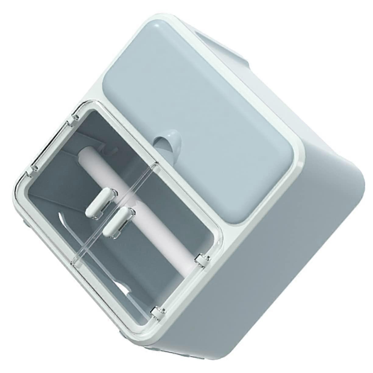 Bathroom Tissue Box Wall Mounted Skyblue PP Plastic Holder Durable Compact Easy Installation