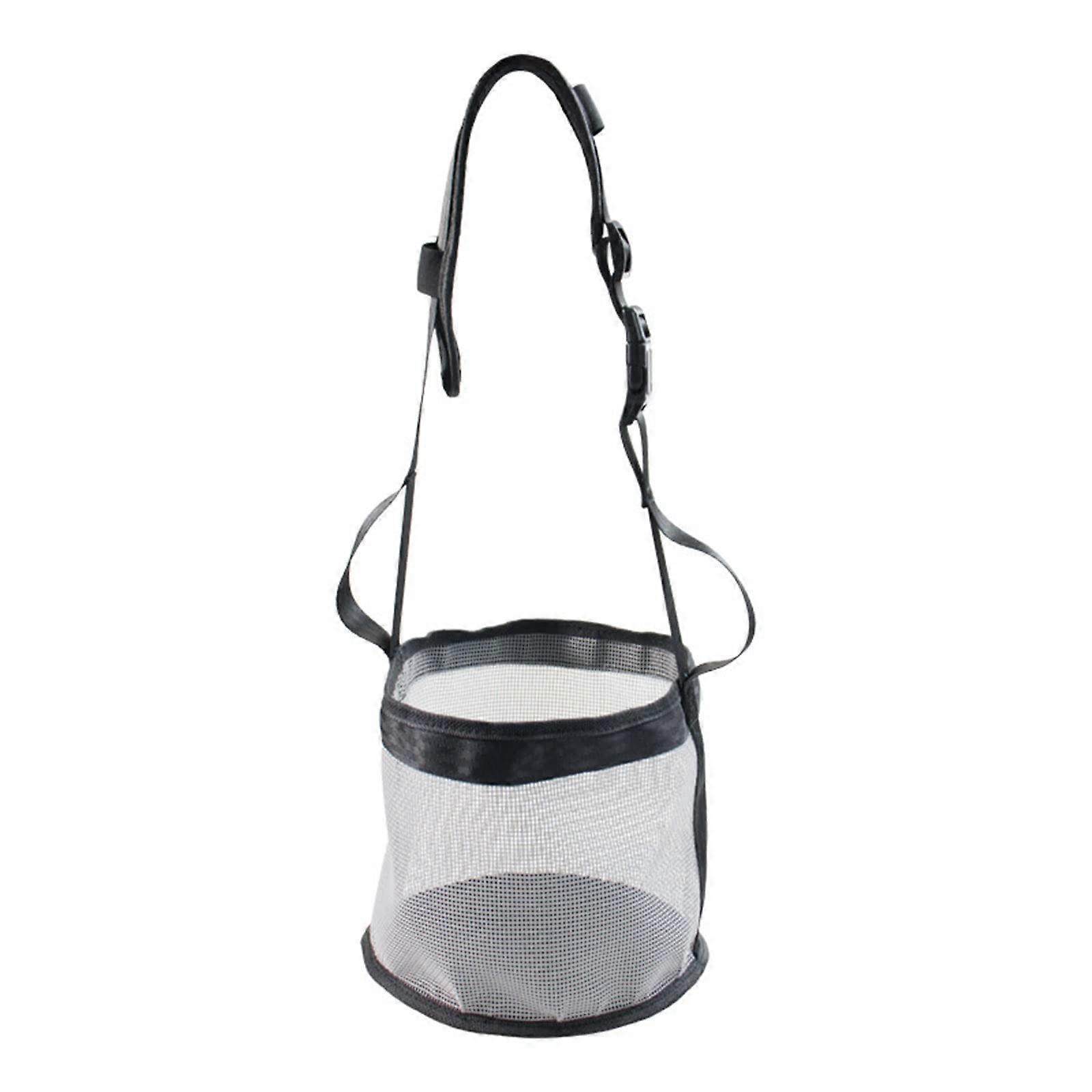 Horse Feed Bag Breathable Mesh Grain Feeder Muzzle with Adjustable Strap Heavy Duty Design Large