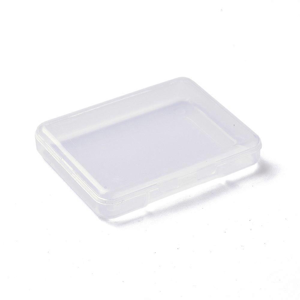 (Defective Closeout Sale:Scratch) Transparent Plastic Bead Containers Rectangle Clear 5.3x6.8x1.2cm
