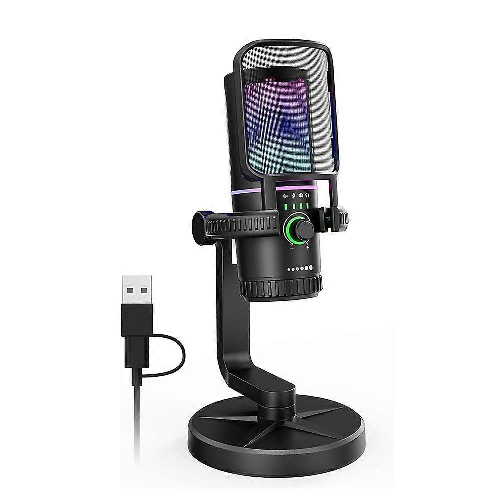 USB Condenser Gaming Microphone,with Filter Shock Mount&Gain Control for PC Streaming,Gaming,Podcasts