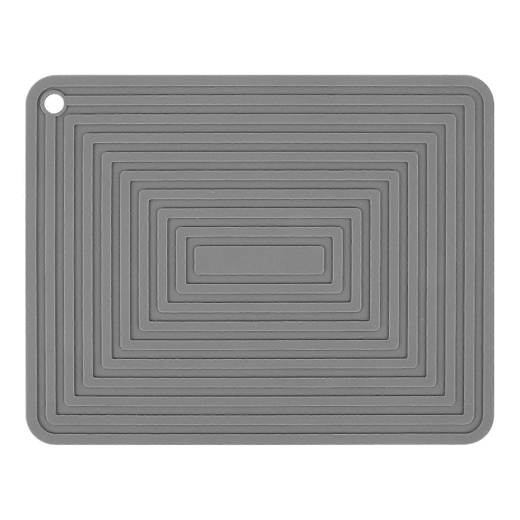 Large Silicone Pot Holder Heat Insulation Kitchen Table Mat(Gray)