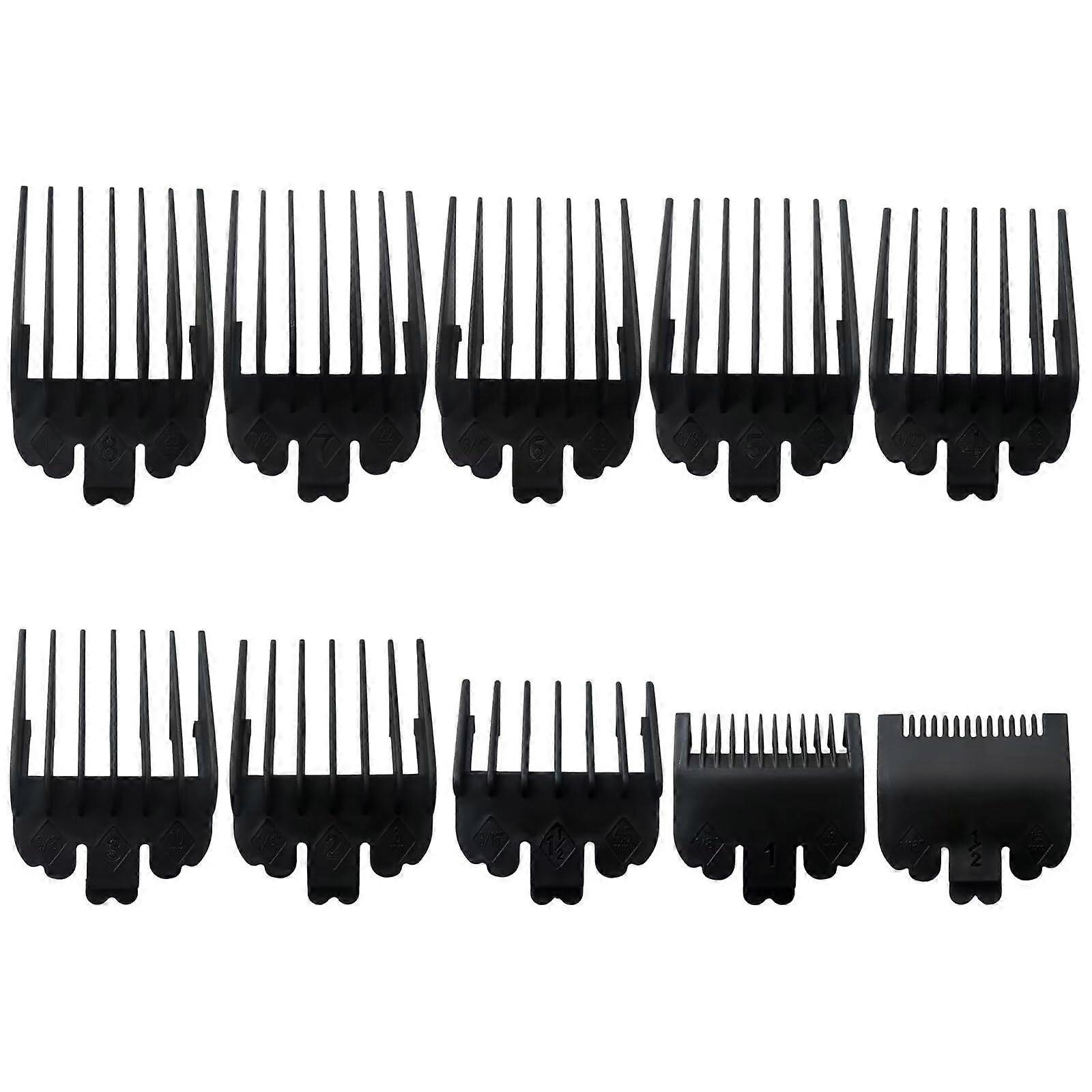10Piece Clipper Guards Set Black for FX870 FX880 FX825, Precision Length Control, Durable Build