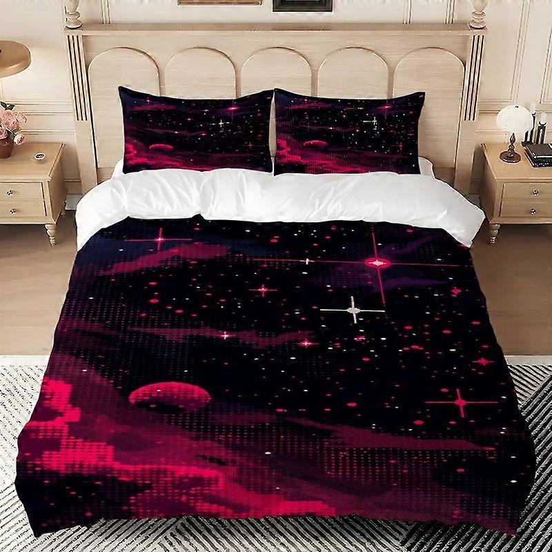Pixel Universe Print Bedding Set  Soft Comfortable