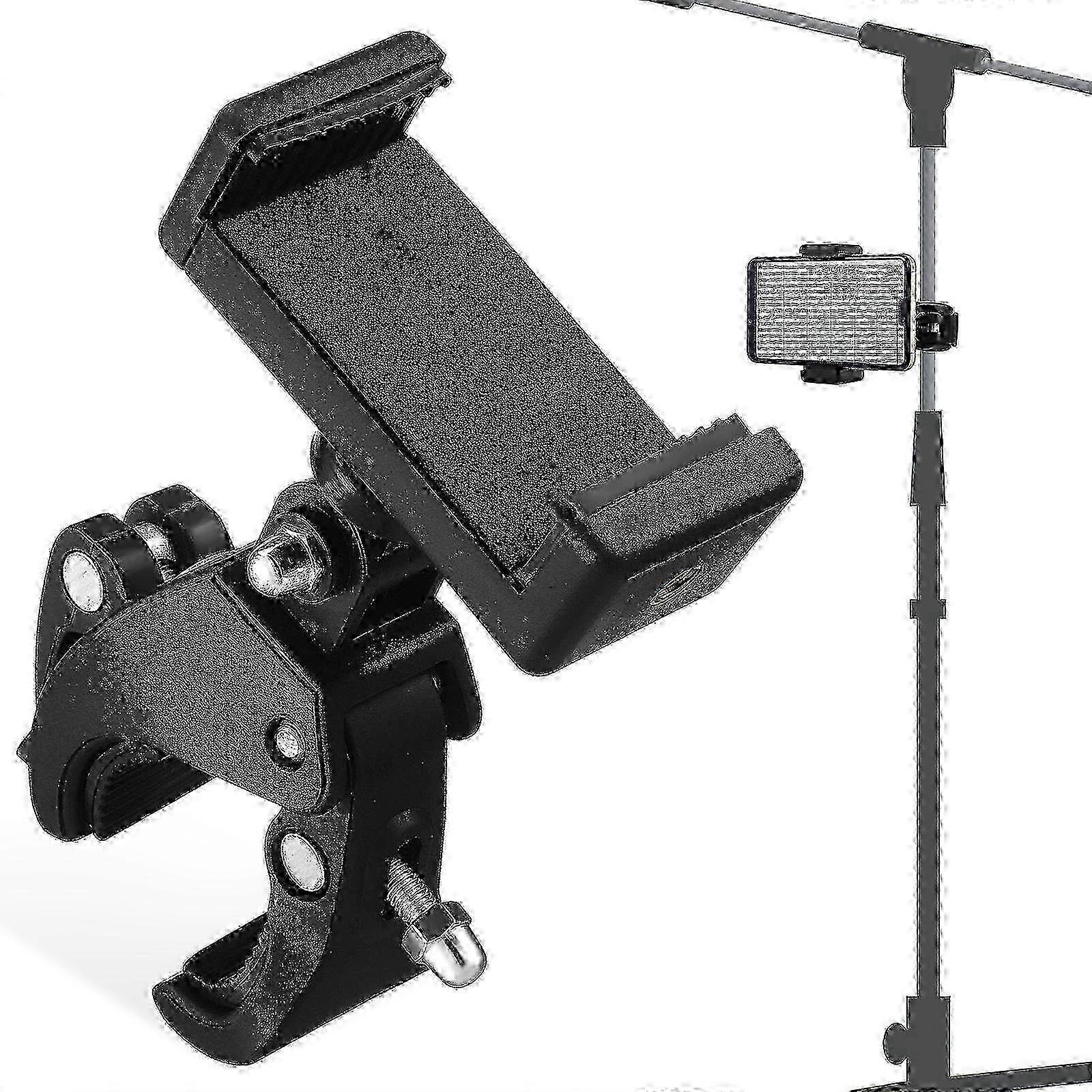Mic Stand Compatible Adjustable Phone Holder, Microphone Stand Phone Clip Set
