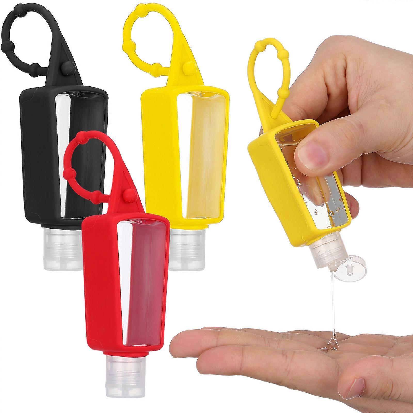 Silicone Sleeve Bottle Plastic Hand Container for Storage 4Pcs