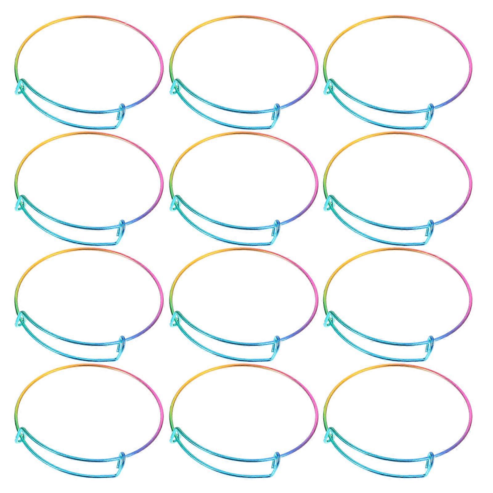 Adjustable Wire Bangles Expandable Alloy Bracelets 20Pcs for DIY Jewelry