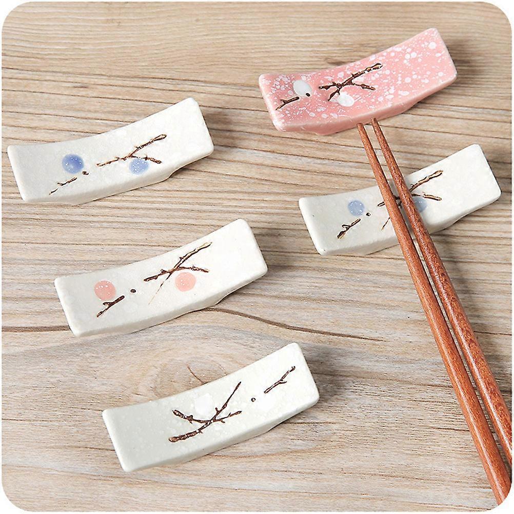 Ceramic Chopstick Rest Rack Rectangular Shape Holding Chopsticks General Users 4Pcs