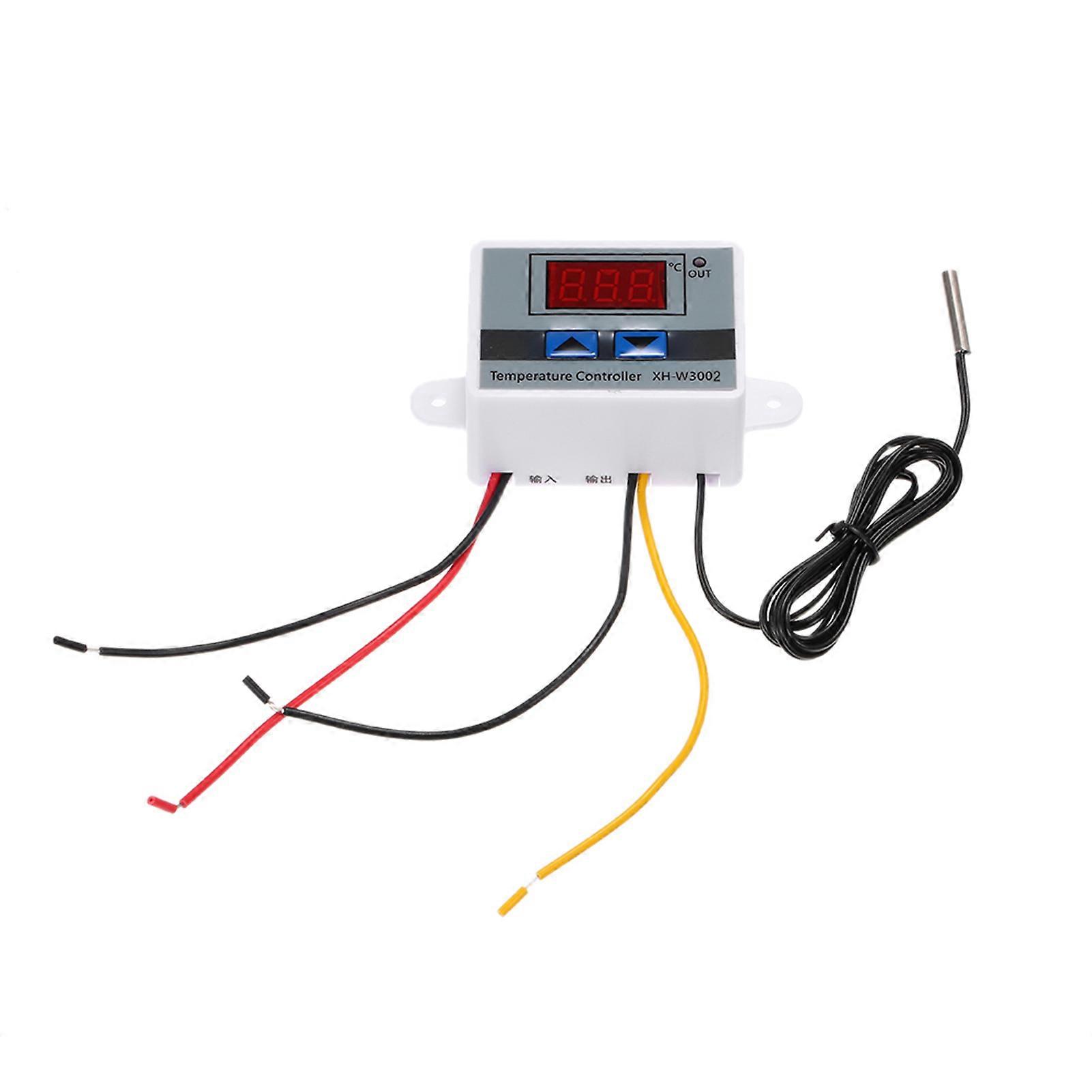 Intelligent Digital Temperature Controller Microcomputer Thermostat Switch with LED Display Water-Resistant Sensor Probe for Heating Cooling
