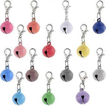 14 Pack Bells for Cat Dog Collars Charms Colourful Pet Small Bells with Clasps Cat and Dog Round Bell Pet Collar Accessories for Collars