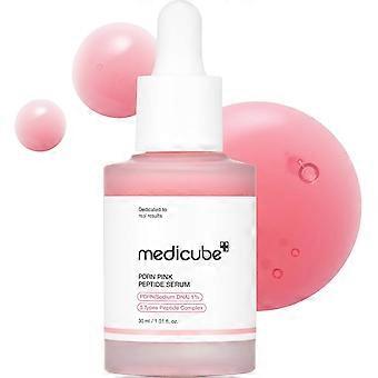 A essência líquida de peptídeos rosa-médio hidrata, tonifica, firma e uniformiza o tom da pele.