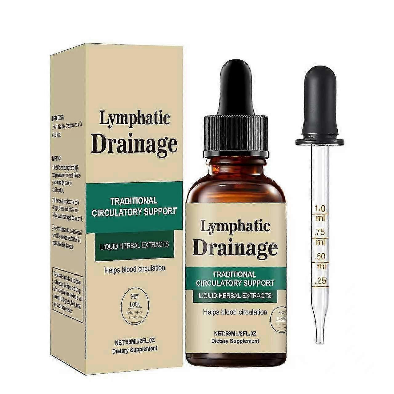 1-5 frascos de 60ml de gotas para drenagem linfática - Lançamento de novo produto ytswq