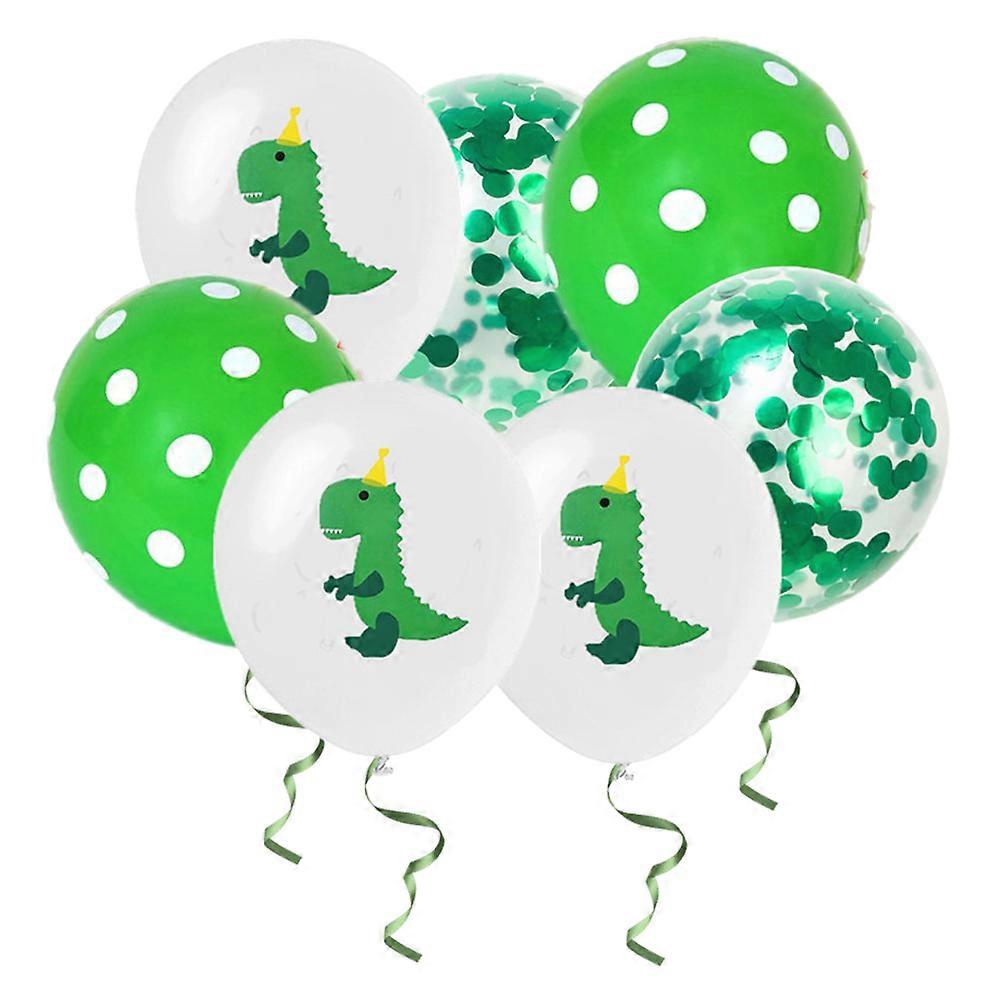 Balloon Set Dinosaur Patterned Sequins Confetti Latex Balloons for 15Pcs