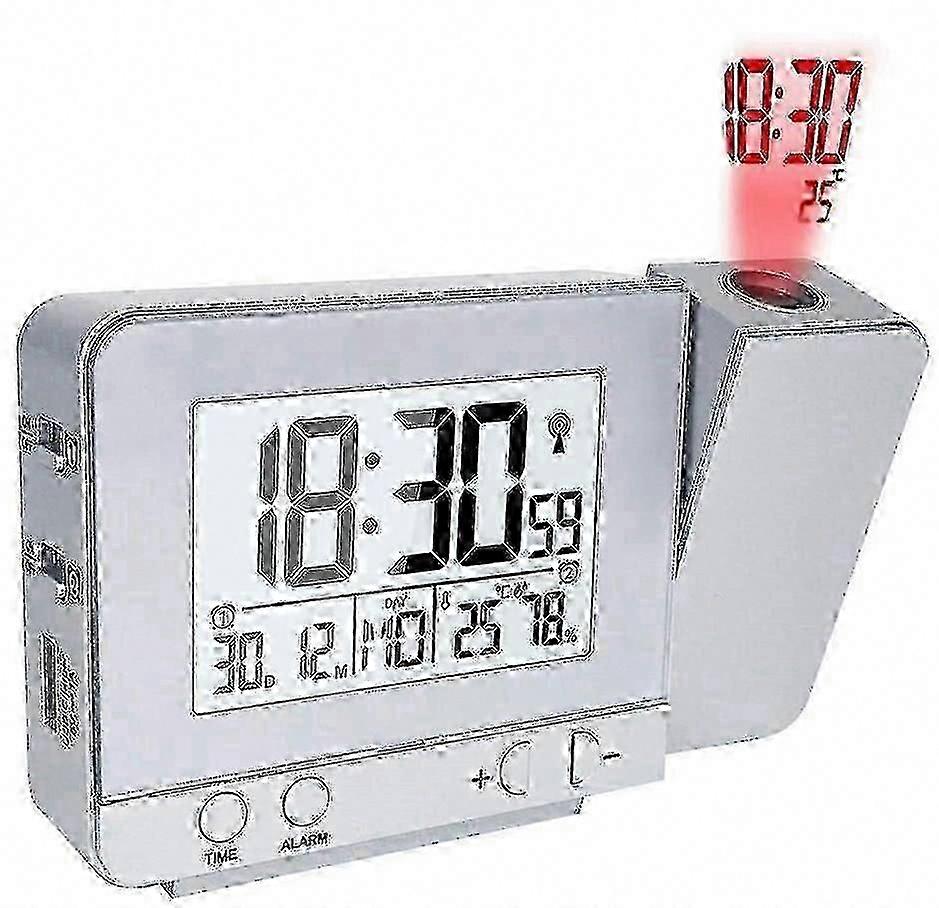 Digital Alarm Clock with Time & Temperature Projection (H-4)