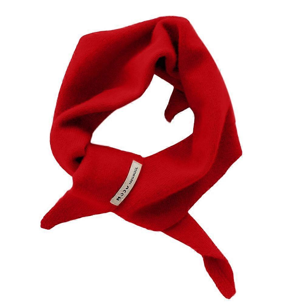 Bufanda triangular de lana tejida, chal cálido para mujer, bufanda triangular de punto ^uk|