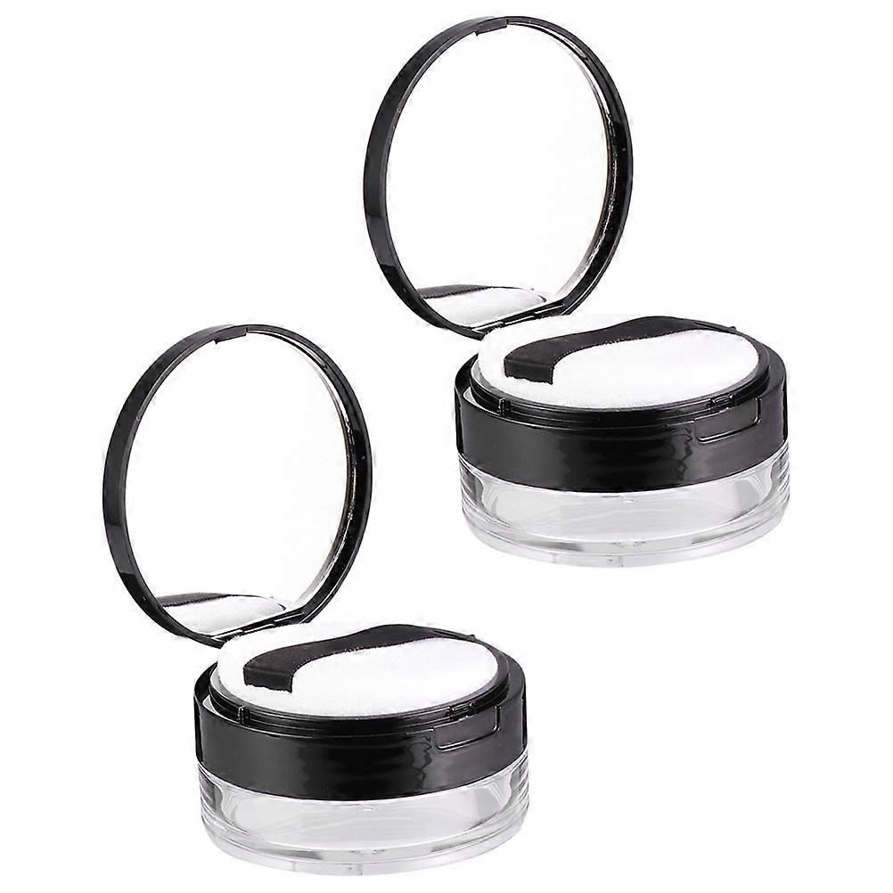 2Sets Elastic Mesh Loose Powder Boxes Plastic Powder Boxes Empty Powder Sub Boxes
