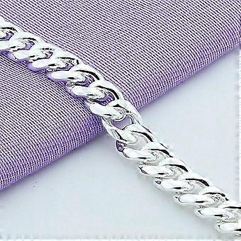 10mm 20cm Sideways Chain Bracelet Men 925 Sterling Silver Jewelry