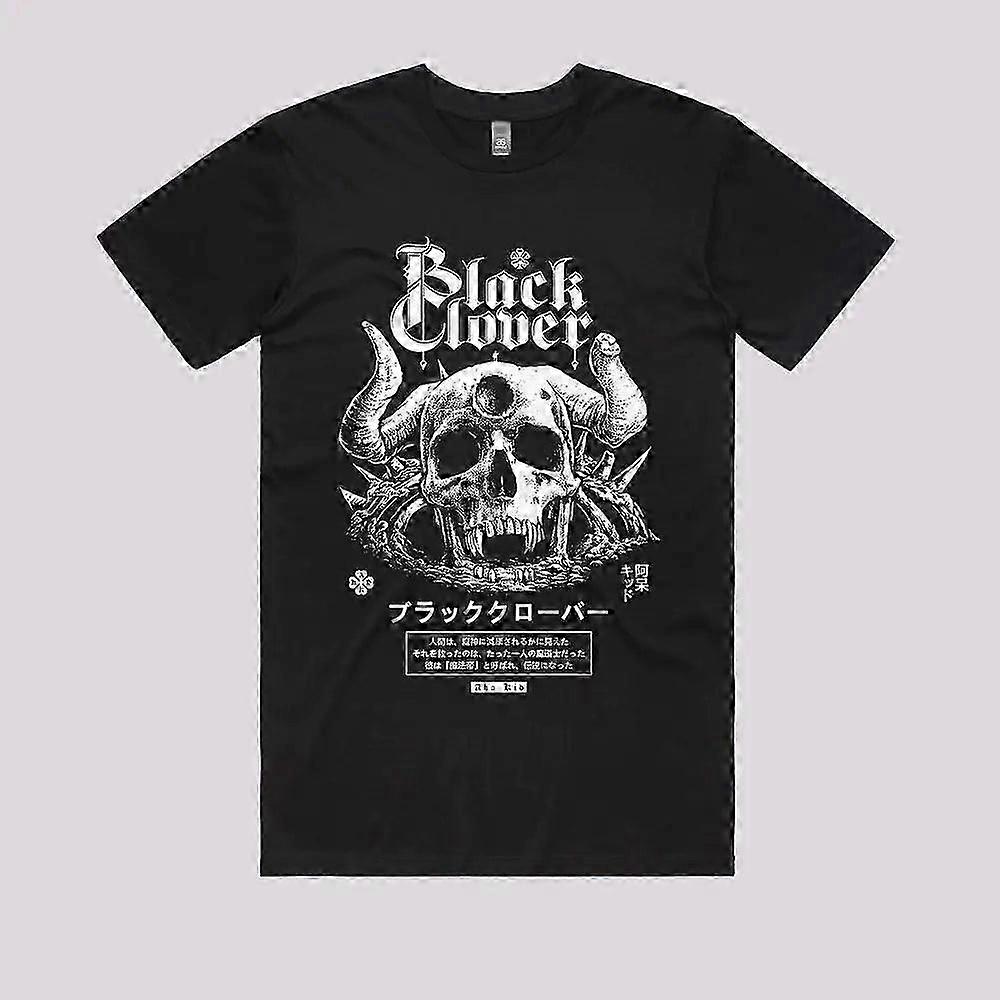 Demon Skull Sort Kløver T-Shirt