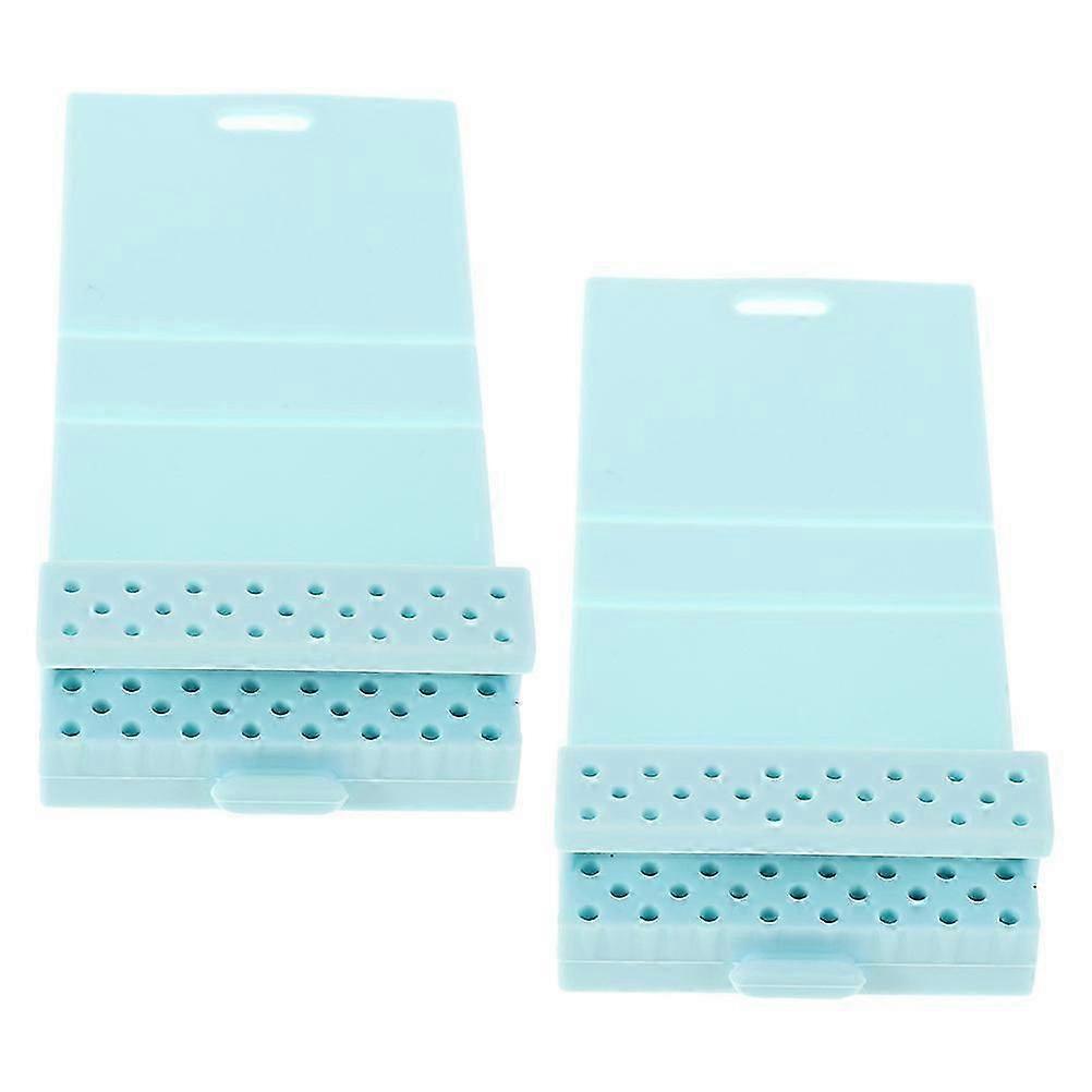 Nail Drill Bit Holder for Manicure Tools 2Pcs Compact Storage Stand