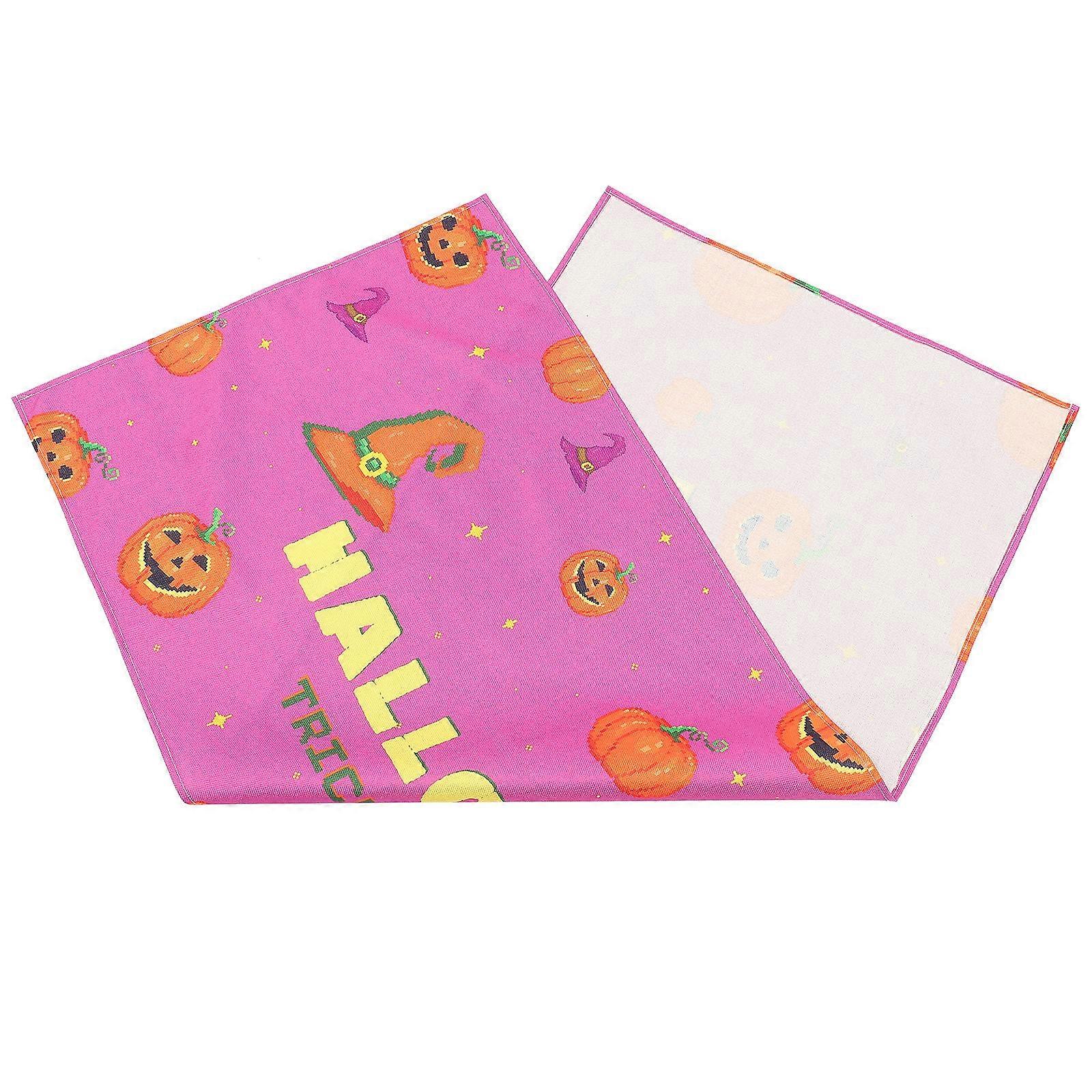 Dining Table Halloween Table Runner Ornament with Pumpkin Pattern 2Pcs