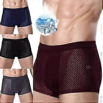 4Pack Mens Bamboo Soft Wear Underwear Shorts Summer Ice Silk Mesh Boxer Briefs