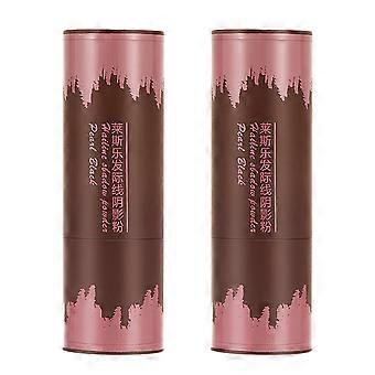 Hairline Shadow Powder Stick for Hair Root Concealer Use 2Pcs Black ABS