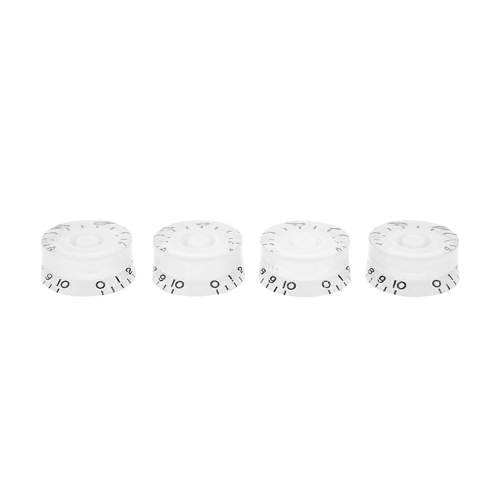 4pcs Guitar Tone Speed Volume Control Knobs Replacement for Les Paul (White)