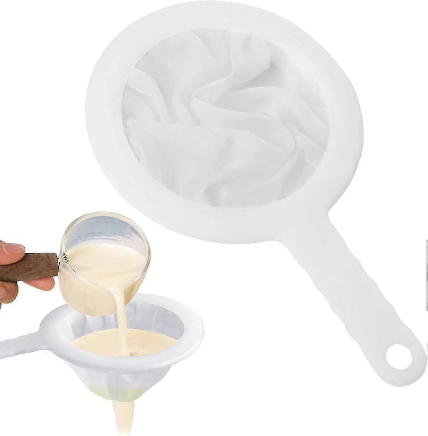 200-Mesh Nylon Fine Strainer for Juices, Tea, Coffee, Kitchen Sieve with Ergonomic Handle