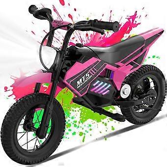 Moto elettrica per bambini MEGA MOTION rosa 150W, 2 velocità 8–16 km/h, pneumatici da 12" adatti a tutti i terreni, autonomia 10 km, idea regalo.