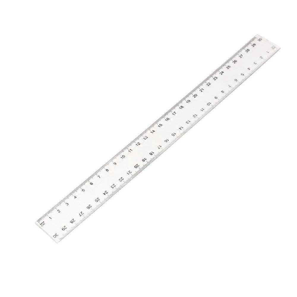 Plastic ruler, graduation, transparent 30cm