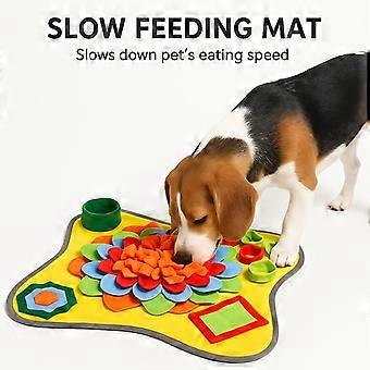 1 Piece Pet Sniffing Mat, Slow Feeding Puzzle Toy with Geometric Patterns, Machine Washable Stress Relief Mat for Dogs