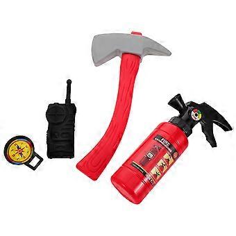 1 Set Kids Firefighter Role Play Costume Set with Realistic Toy Fire Extinguisher Boys Girls Fireman Dress Up Kit for Pretend Play Social Interaction
