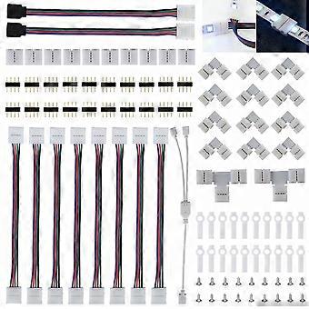 LED Strip Connector Kit for 5050 RGB Strips - Easy Plug & Play, No Soldering, Versatile Installation