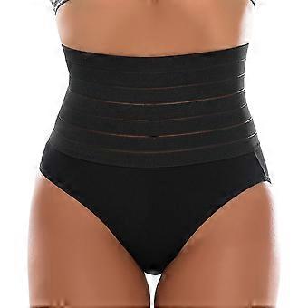 1pc Women Butt Lifter Line Body Shaper Hip Abdomen Tummy Control Panties High Waist Firm Underwear - Size S Black