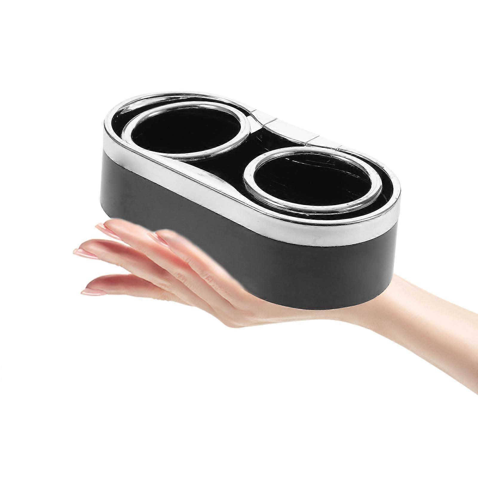 1Pc  Multi-function Double-Cup Holder Automobile Water Drink Rack(Black)