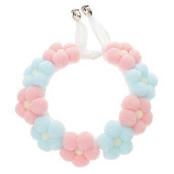 Collar de mascota de punto a mano Encantador collar de gato con forma de flor Collar Accesorios de disfraz de mascota