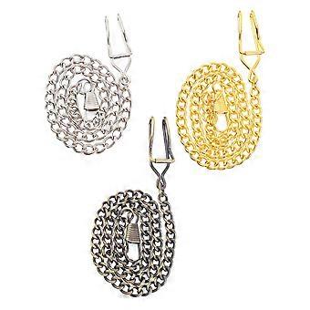 3 Stück Vintage-Uhr Metall Uhrenkette Reparatur Uhrenkettenteile Flache Geldbörse Kette Antik Gold Uhr Kette Uhr Anhänger Kette