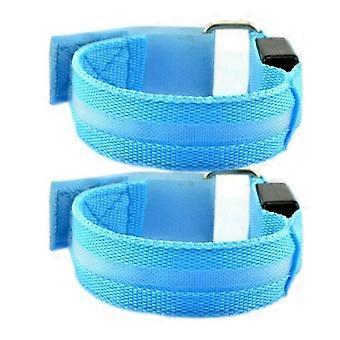 2pcs Night Running Arm Line LED Outdoor Sports USB Rechargeable Wristband Safety Leg Warning Wristband