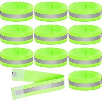 Reflekterende armbånd 10-pak for sikkerhed Høj synlighed Justerbare armbånd Polyester til gang Jogging Løb Børn Voksne Seniorer Natbrug