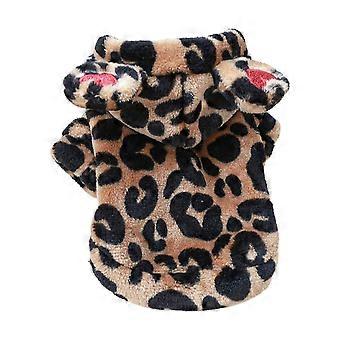 Leopardenhund-Hoodie, Hundemantel mit Kapuze, Hundepullover, gemütlicher Hundemantel, Winterkleidung für Hunde, Hundejacken, XS